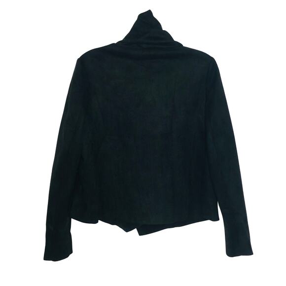 Anne Klein Faux Suede Waterfall Jacket Black Small - Picture 6 of 8